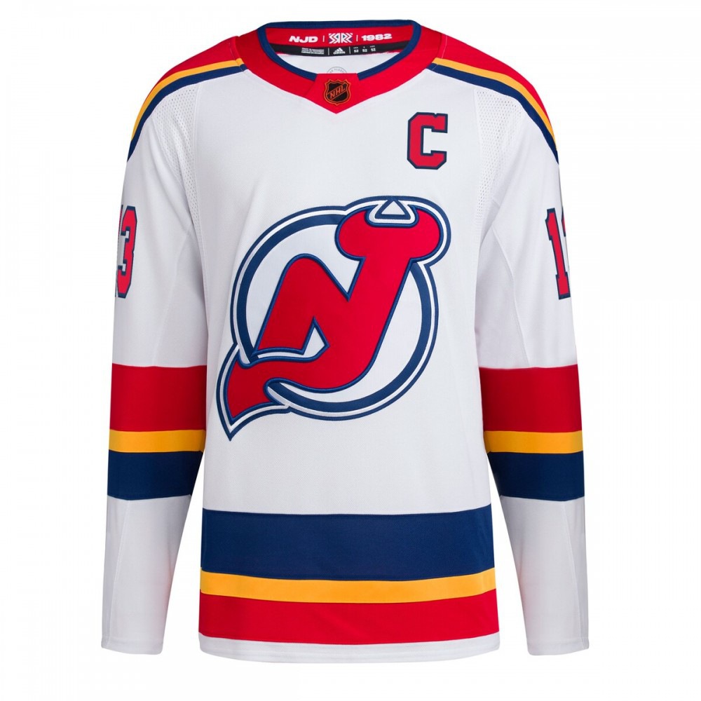Nico Hischier New Jersey Devils adidas Reverse Retro 2.0 Authentic Player Jersey - White-Pro Kit Vault | Brand New 26/27 Sports Jerseys